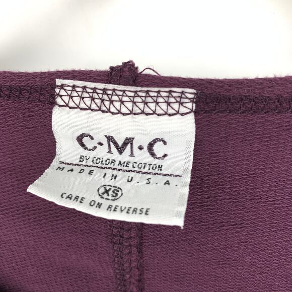CMC By Color Me Cotton Button Front Shirt Womens Oversized XS Purple Swing Style - Picture 5 of 6